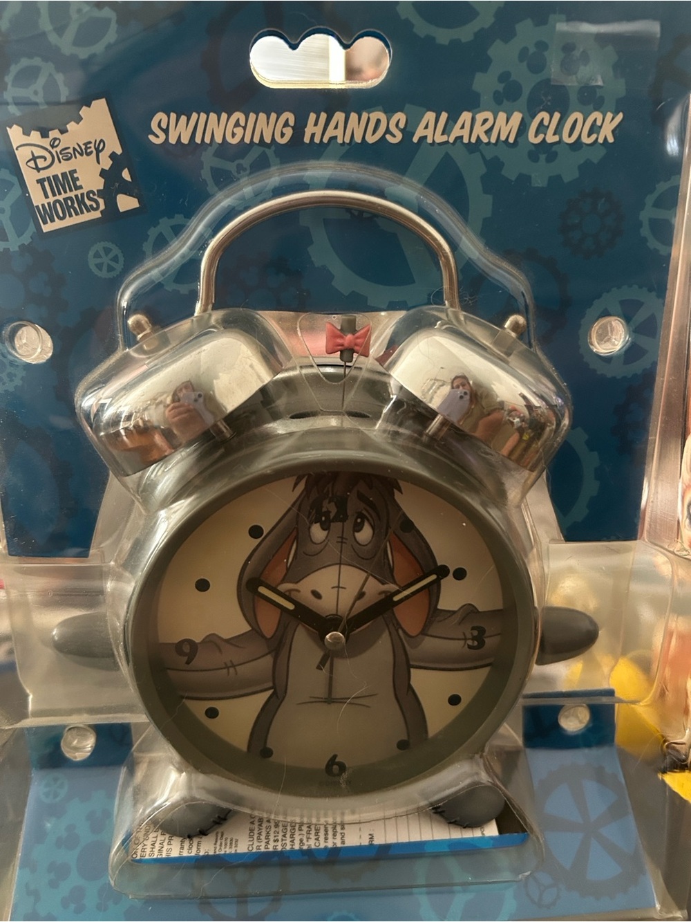Disney Eeyore Swinging Hands Alarm Clock - Gray, Silver, Pink